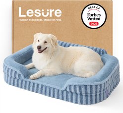 Lesure High-Back Orthopedic Dog Sofa Bed, Blue, Large slide 1 of 8