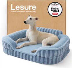 Lesure High-Back Orthopedic Dog Sofa Bed, Blue, Medium slide 1 of 8