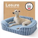 Lesure High-Back Orthopedic Dog Sofa Bed, Blue, Medium