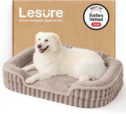 Lesure High-Back Orthopedic Dog Sofa Bed, Camel, Large slide 1 of 8