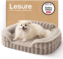 Lesure High-Back Orthopedic Dog Sofa Bed, Camel, Small slide 1 of 8