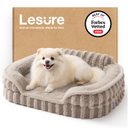 Lesure High-Back Orthopedic Dog Sofa Bed, Camel, Small