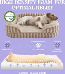 Lesure High-Back Orthopedic Dog Sofa Bed, Camel, X-Large Pro slide 2 of 9