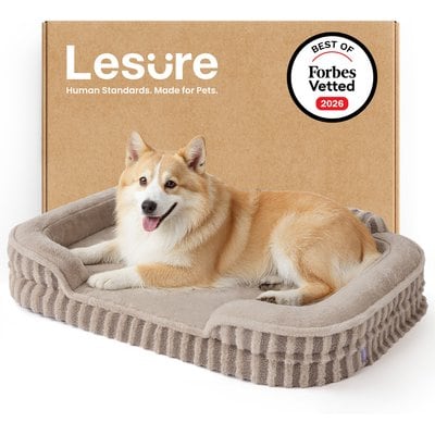 Lesure Lesure High-Back Orthopedic Dog & Cat Sofa Bed, Camel, X-Large