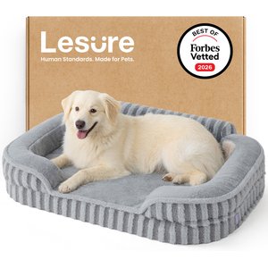 Lesure High-Back Orthopedic Dog Sofa Bed, Grey, Large