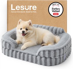 Lesure High-Back Orthopedic Dog Sofa Bed, Grey, Small slide 1 of 8