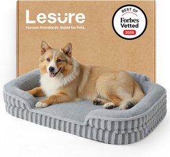 Lesure High-Back Orthopedic Dog Sofa Bed, Grey, X-Large slide 1 of 8