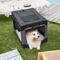 Show in main carousel: Lesure Indoor & Outdoor Soft-Sided Collapsible 4-Door Dog & Cat Travel Crate Kennel with Durable Mesh Windows, Black, Small: 26 inch slide 6 of 10