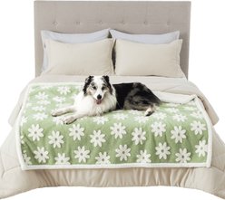 Lesure Waterproof Calming Double-Sided Jacquard Shag & Soft Sherpa Fleece Furniture Protector Dog & Cat Blanket, Green, X-Large