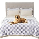 Lesure Waterproof Calming Double-Sided Jacquard Shag & Soft Sherpa Fleece Furniture Protector Dog & Cat Blanket, Purple, Twin
