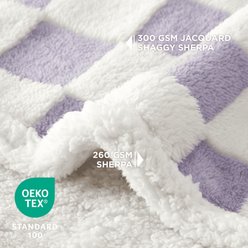 Lesure Waterproof Calming Double-Sided Jacquard Shag & Soft Sherpa Fleece Furniture Protector Dog & Cat Blanket, Purple, X-Large slide 2 of 6