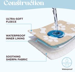 Lesure Waterproof Calming Double-Sided Jacquard Shag & Soft Sherpa Fleece Furniture Protector Dog & Cat Blanket, Sand Beige, Large slide 2 of 6