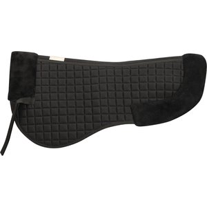 Lettia Coolmax Sherpa Quilted Horse Half Pad with Trim, Black & Black