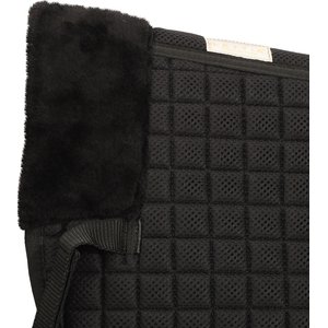 Lettia Coolmax Sherpa Quilted Horse Half Pad with Trim, Black & Black