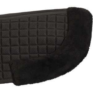 Lettia Coolmax Sherpa Quilted Horse Half Pad with Trim, Black & Black