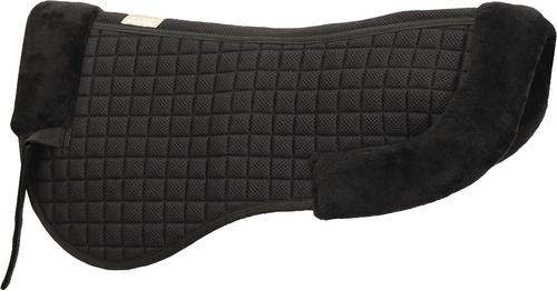 Show full view: Lettia Coolmax Sherpa Quilted Horse Half Pad with Trim, Black & Black slide 3 of 6