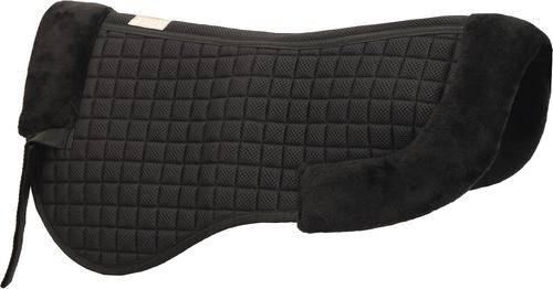 Show full view: Lettia Coolmax Sherpa Quilted Horse Half Pad with Trim, Black & Black slide 2 of 6