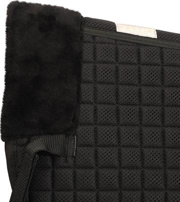 Show full view: Lettia Coolmax Sherpa Quilted Horse Half Pad with Trim, Black & White slide 7 of 9
