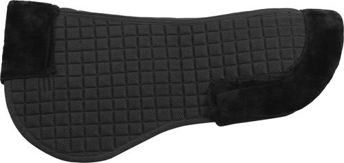 Show full view: Lettia Coolmax Sherpa Quilted Horse Half Pad with Trim, Black & White slide 8 of 9