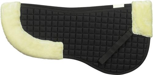 Show full view: Lettia Coolmax Sherpa Quilted Horse Half Pad with Trim, Black & White slide 5 of 9