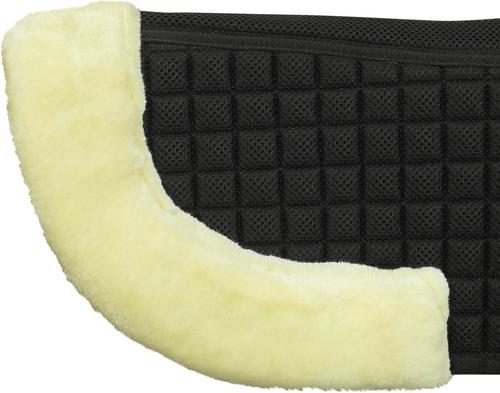 Show full view: Lettia Coolmax Sherpa Quilted Horse Half Pad with Trim, Black & White slide 2 of 9
