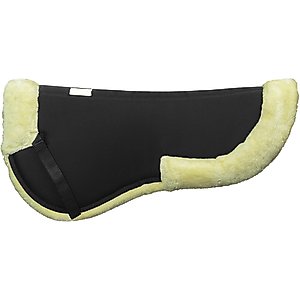 Lettia MemorX Sherpa Horse Half Pad with Trim, Black