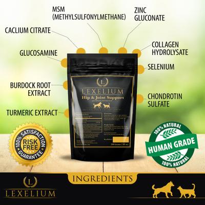 Show full view: Lexelium Hip & Joint Support Dog & Cat Supplement, 7-oz bag slide 4 of 8