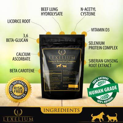 Show full view: Lexelium Lung & Bronchial Support Dog & Cat Supplement, 7-oz bag slide 4 of 8