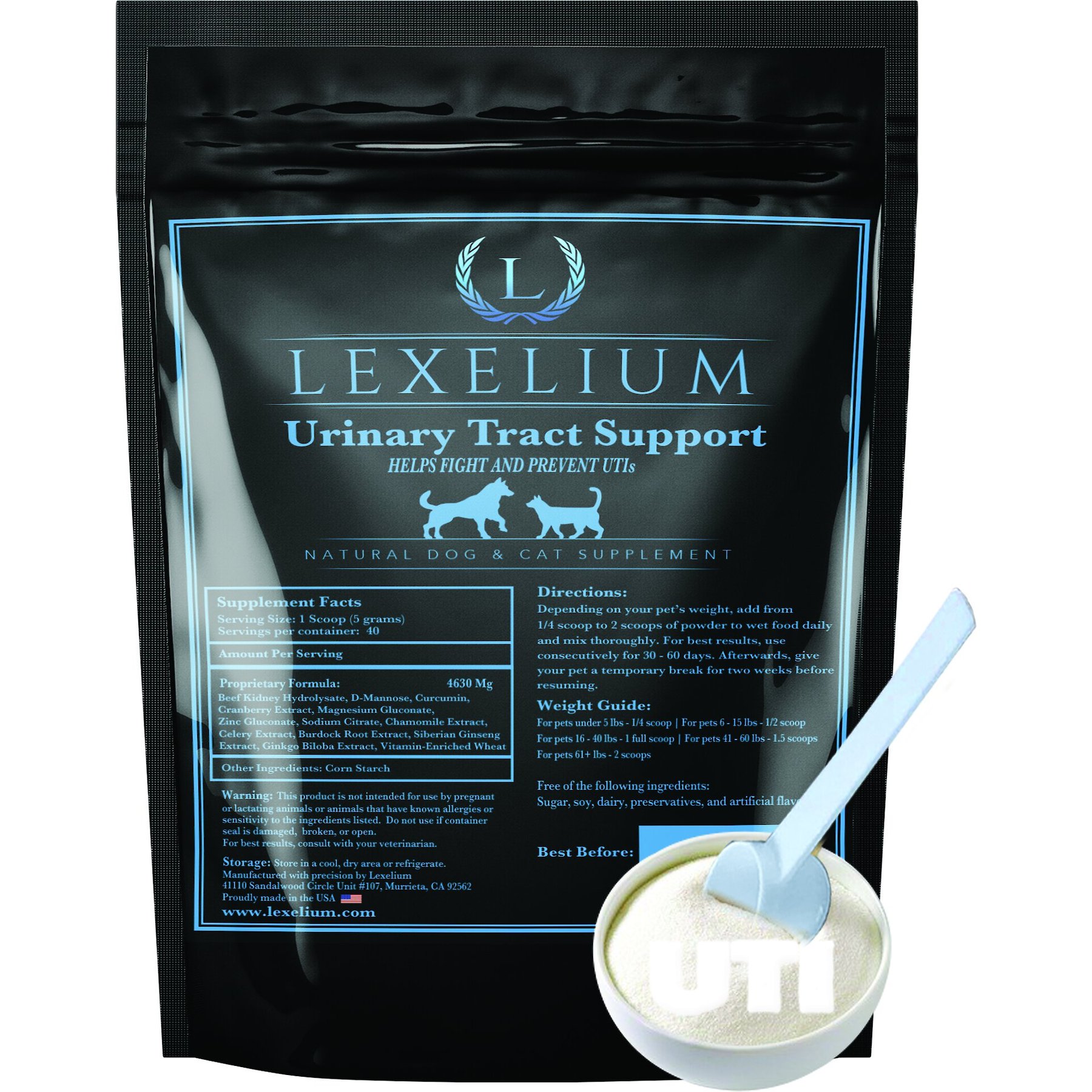 Lexelium Urinary Tract Support Dog & Cat Supplement, 7-oz bag