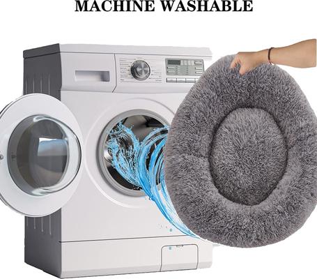 Show full view: LFC PETS Calming Anti-Anxiety Donut Dog & Cat Bed, Grey, Small slide 4 of 7