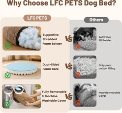 LFC PETS Calming Waterproof Donut Memory Foam Cuddler Bolster Dog & Cat Bed with Removable Washable Cover, Camel, Medium slide 2 of 9