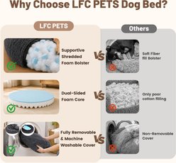 LFC PETS Calming Waterproof Donut Memory Foam Cuddler Bolster Dog & Cat Bed with Removable Washable Cover, Grey, Medium slide 2 of 9