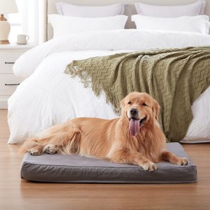 LFC PETS Orthopedic Memory Foam Dog & Cat Bed with Removable Cover, Grey, X-Large