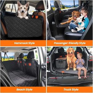LFC PETS Dog & Cat Water Resistant Car Seat Cover, Black, 53 x 62-in, Extra Large