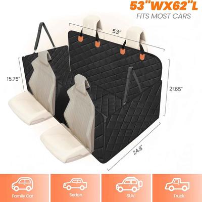 Show full view: LFC PETS Dog & Cat Water Resistant Car Seat Cover, Black, 53 x 62-in, Extra Large slide 2 of 9