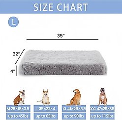 LFC PETS Fluffy Orthopedic Dog & Cat Bed with Waterproof Removable Cover, Grey, Large slide 2 of 7