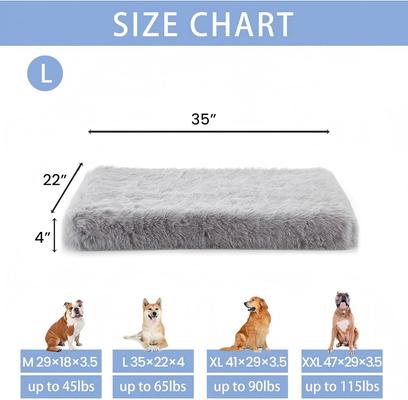 Show full view: LFC PETS Fluffy Orthopedic Dog & Cat Bed with Waterproof Removable Cover, Grey, Large slide 3 of 9
