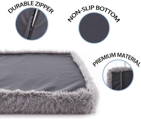 Show full view: LFC PETS Fluffy Orthopedic Dog & Cat Bed with Waterproof Removable Cover, Grey, XX-Large slide 6 of 9