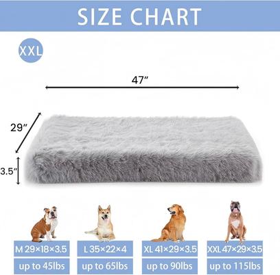 Show full view: LFC PETS Fluffy Orthopedic Dog & Cat Bed with Waterproof Removable Cover, Grey, XX-Large slide 2 of 9
