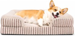 LFC PETS Orthopedic Memory Foam Bolster Dog Bed with Removable Washable Cover, Brown, Medium