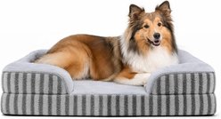 LFC PETS Orthopedic Memory Foam Bolster Dog Bed with Removable Washable Cover, Grey, X-Large