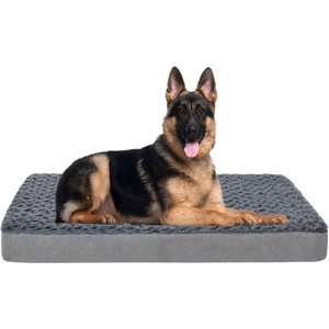 LFC PETS Orthopedic Memory Foam Dog & Cat Bed with Removable Cover, Grey, X-Large
