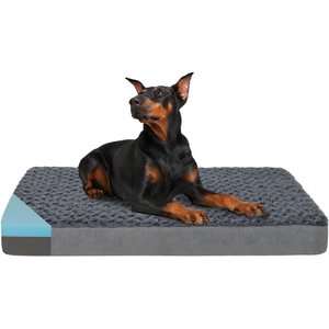LFC PETS Orthopedic Memory Foam Dog & Cat Bed with Removable Cover, Grey, XX-Large