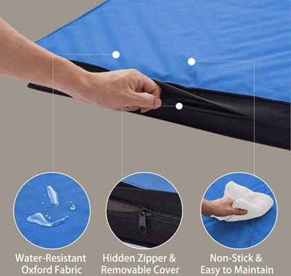 Show full view: LFC PETS Outdoor Waterproof Orthopedic Dog & Cat Bed with Removable Cover, Navy Blue, Large slide 4 of 6