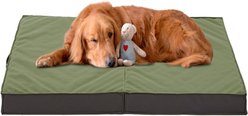 LFC PETS Outdoor Waterproof Orthopedic Dog & Cat Bed with Removable Cover, Olive Green, Large
