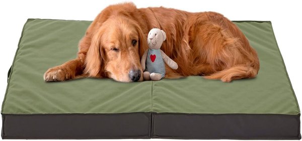 Show full view: LFC PETS Outdoor Waterproof Orthopedic Dog & Cat Bed with Removable Cover, Olive Green, Large slide 1 of 7