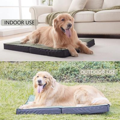 Show full view: LFC PETS Outdoor Waterproof Orthopedic Dog & Cat Bed with Removable Cover, Olive Green, Large slide 3 of 7