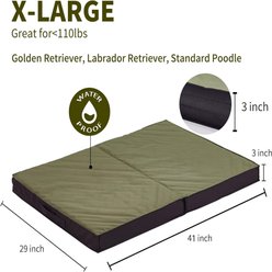LFC PETS Outdoor Waterproof Orthopedic Dog Bed with Removable Cover, Olive Green, X-Large slide 2 of 5