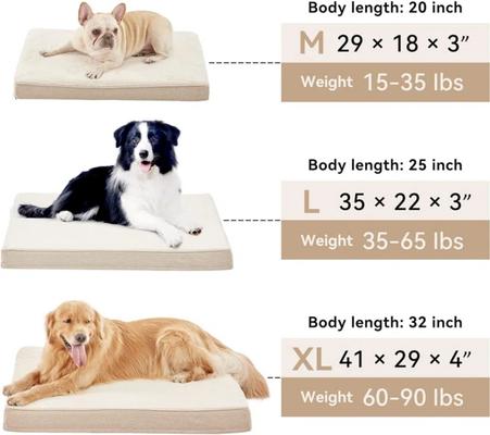 Show full view: LFC PETS Ultra Comfort Memory Foam Dog & Cat Bed with Removable Cover, Beige, Large slide 3 of 11