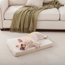 LFC PETS Ultra Comfort Memory Foam Dog Bed with Removable Cover, Beige, Medium
